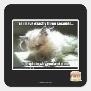Three seconds square sticker