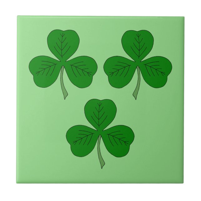 Three Shamrocks Ceramic Tile (Front)