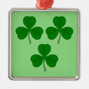 Three Shamrocks Metal Ornament