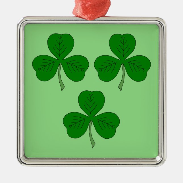 Three Shamrocks Metal Ornament (Front)