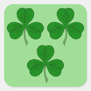 Three Shamrocks Square Sticker