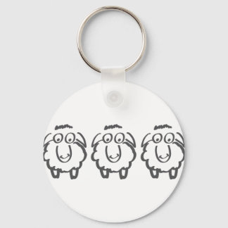 three sheeps key ring
