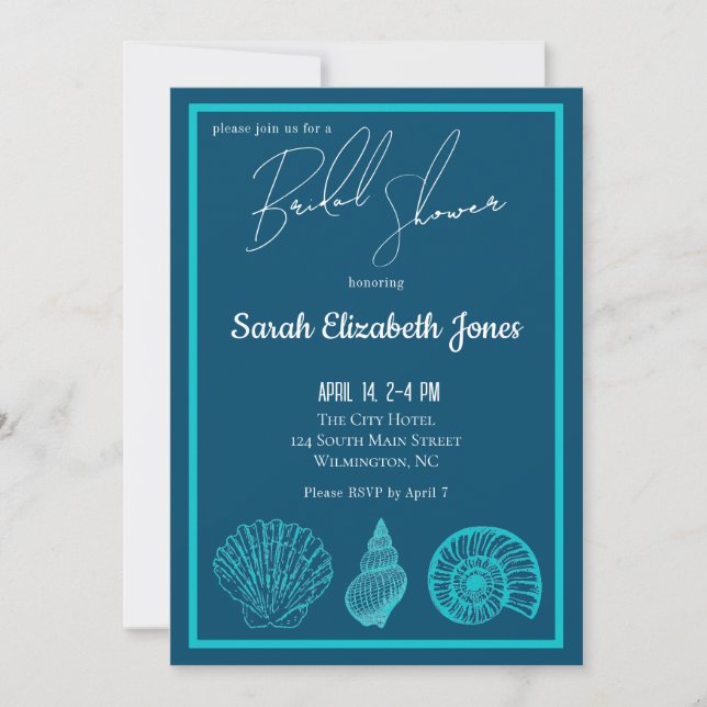 Three Shell Bridal Shower Invitation (Front)