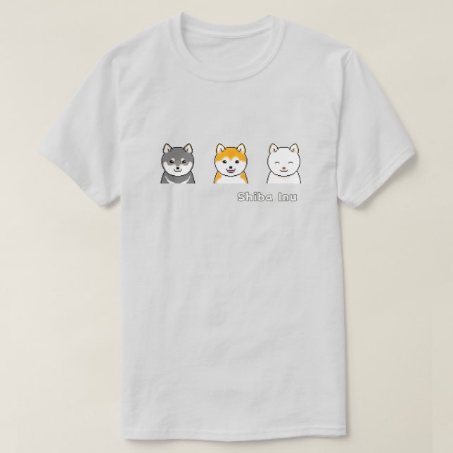 Three Shiba Inus With Different Coat Colours T-Shirt (Design Front)