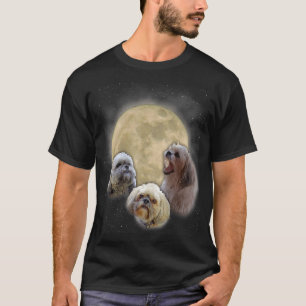 Three Shih Tzu Howling At Moon Dog Costume T-Shirt