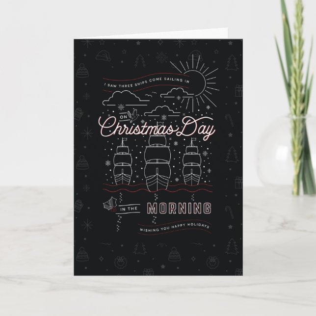 THREE SHIPS  /  Folded Christmas Card (Front)