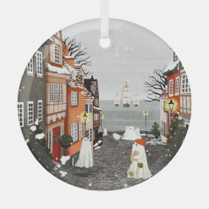 Three Ships Glass Tree Decoration