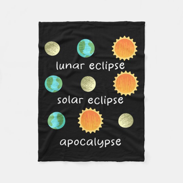 Three Shirt Eclipse Learn Science Teacher Space Fleece Blanket (Front)