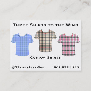 Three Shirts to the Wind Business Card