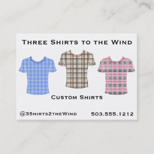 Three Shirts to the Wind Business Card