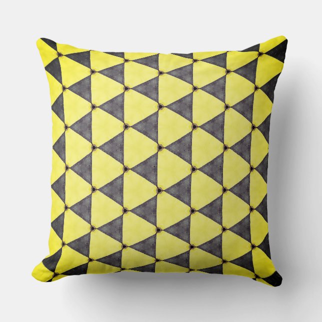 Three Sides Angle of Yellow and Grey Triangle      Cushion (Front)