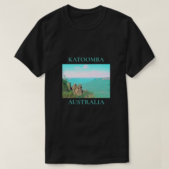 Three sisters Katoomba mountains Australia travel T-Shirt (Design Front)
