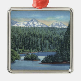 Three Sisters Mountains Near Bend, OR from Scott Metal Tree Decoration