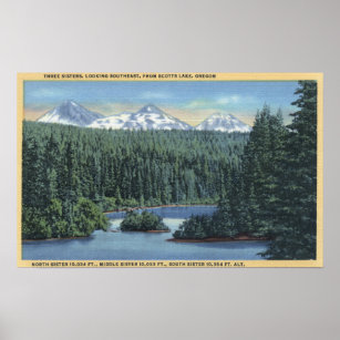 Three Sisters Mountains Near Bend, OR from Scott Poster