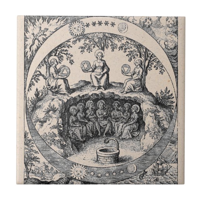 Three Sisters of Alchemy Ceramic Tile (Front)