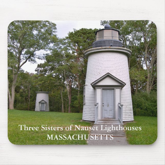 Three Sisters of Nauset Lighthouses Mousepad (Front)