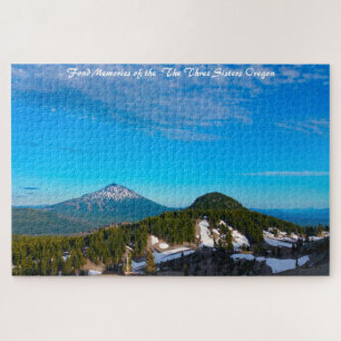 Three Sisters Oregon. Christmas Greetings Jigsaw P Jigsaw Puzzle