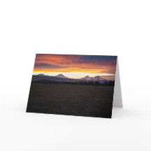 Three Sisters Sunset Greeting Card (Blank)