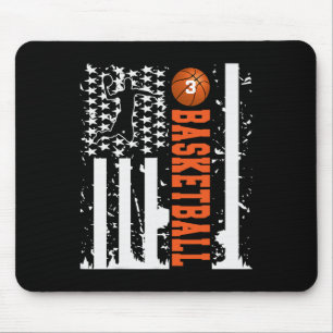 Three Sketll Jersey Tee Number Usa Flag Mouse Pad