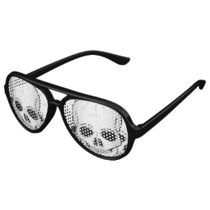 Three Skulls Design Aviator Sunglasses