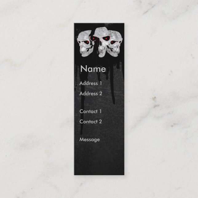 Three Skulls Mini Business Card (Front)