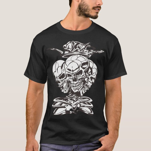 Three Skulls with Crown T-Shirt (Front)