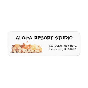 Three Sleeping Shibas Return Address Label
