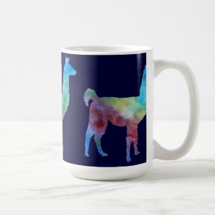 Three Slender Colorwashed Llamas Coffee Mug