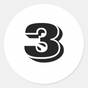 Three Small Round White Number Stickers by Janz