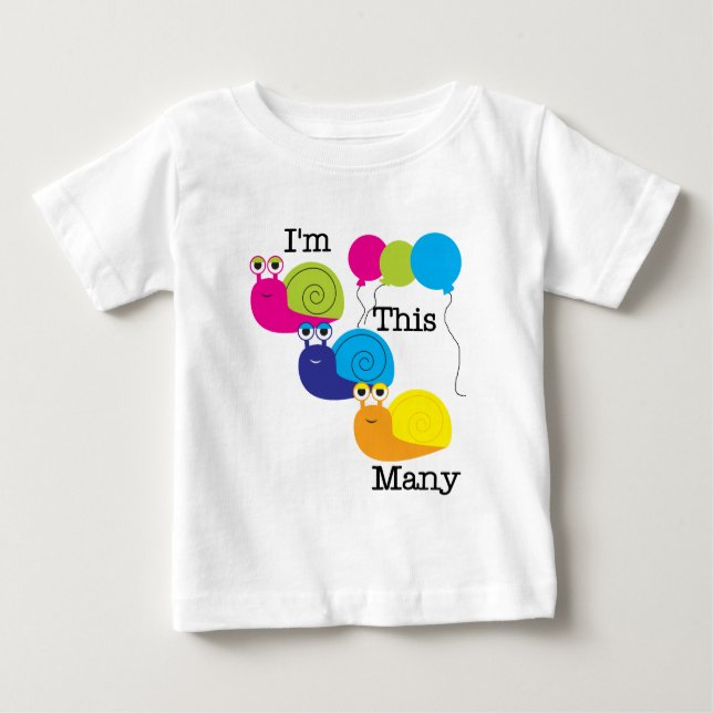 Three Snails I'm  This Many Tshirts and Gifts (Front)