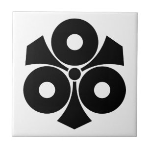 Three snake eyes with swords ceramic tile