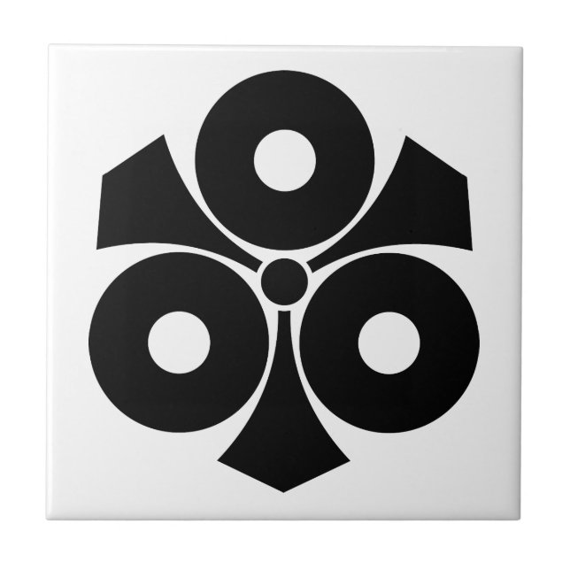 Three snake eyes with swords ceramic tile (Front)