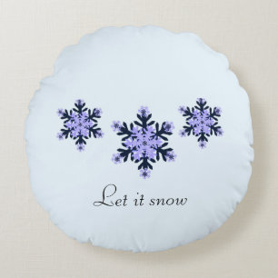 Three snowflakes round cushion