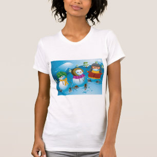 Three Snowman Womens T-Shirt