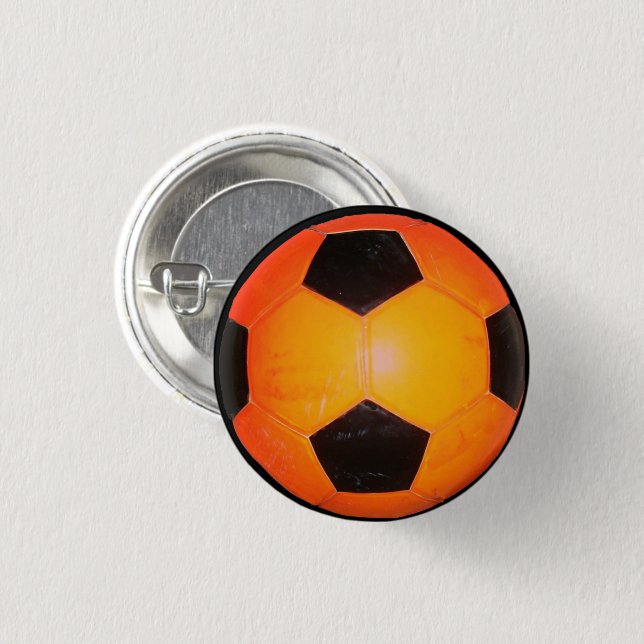 Three Soccer Balls 3 Cm Round Badge (Front & Back)