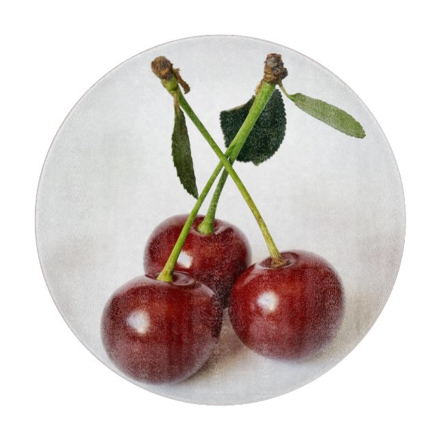 three sour cherries cutting board (Front)