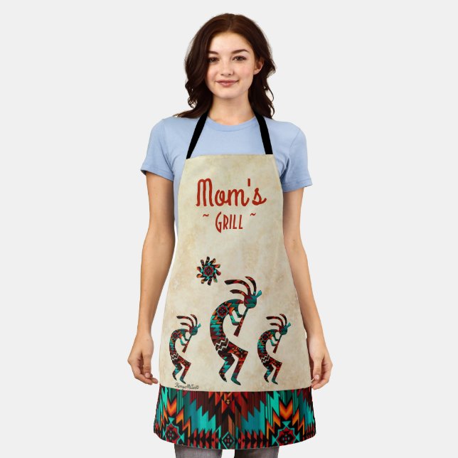 Three Southwest Kokopelli Apron (Worn)