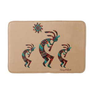 Three Southwest Kokopelli Bath Mat