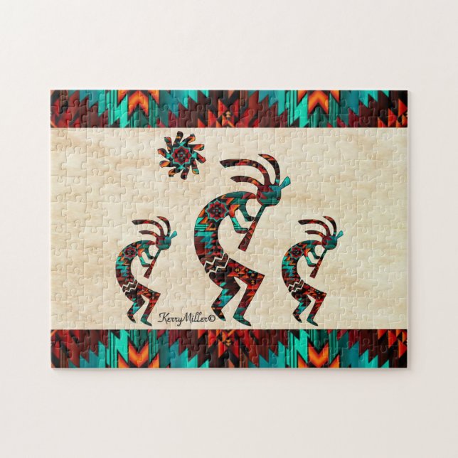 Three Southwest Kokopelli Jigsaw Puzzle (Horizontal)