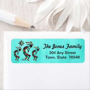 Three Southwest Kokopelli Label Return Address Label