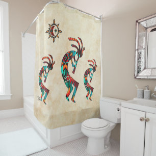 Three Southwest Kokopelli Shower Curtain