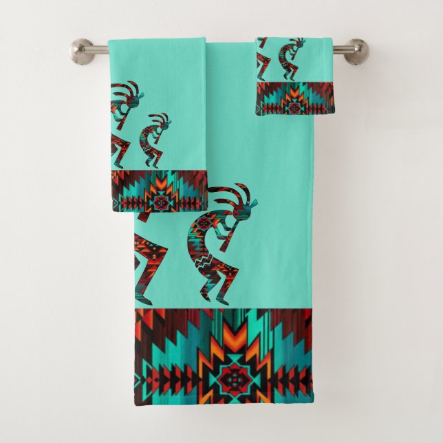 Three Southwest KokopelliTowel Bath Towel Set (Insitu)