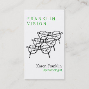 Three Spectacles Eyewear Optical Vision Business Card