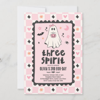 Three Spirit Halloween Boy Ghost 3rd Birthday Invitation