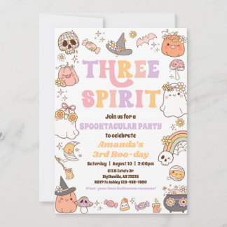 Three Spirit Halloween Ghost Invitation