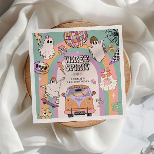 Three Spirit Retro Fun 3rd Birthday Party Napkin