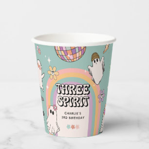 Three Spirit Retro Halloween 3rd Birthday Party Paper Cups
