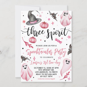 Three Spirit Spooky Halloween Birthday Invitation