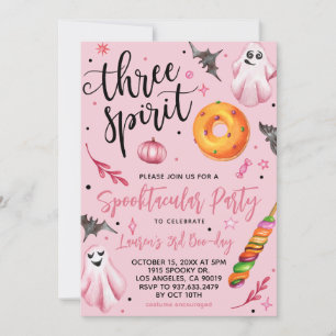 Three Spirit Spooky Halloween Birthday Invitation