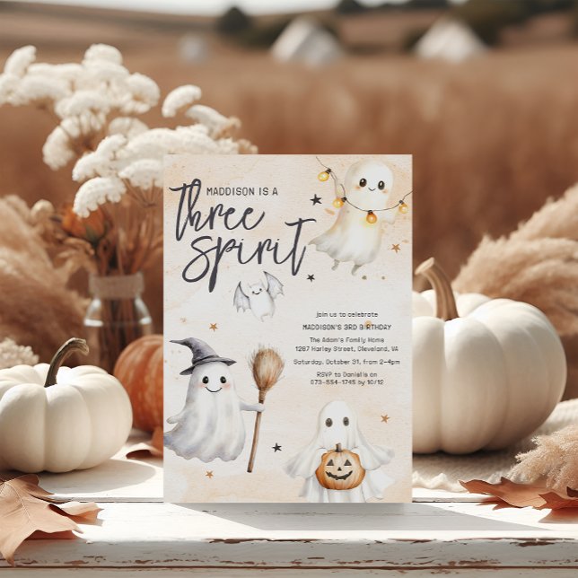 Three Spirit Third Birthday Party Invitation (Creator Uploaded)